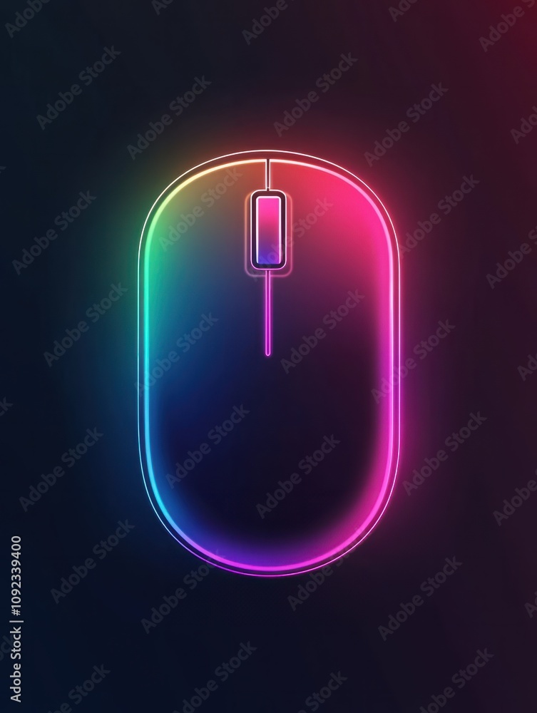 Poster mouse multi color style icon. simple thin line, outline of internet things icons for ui and ux, webs