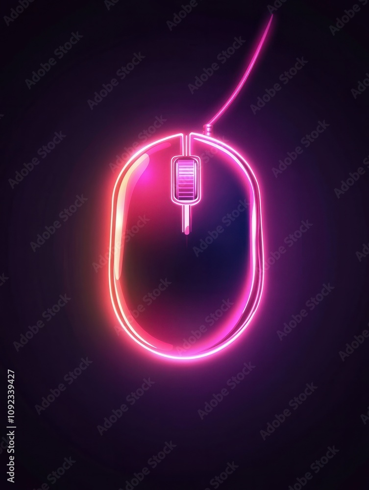 Aufkleber mouse neon icon. elements of internet things set. simple icon for websites, web design, mobile app, 