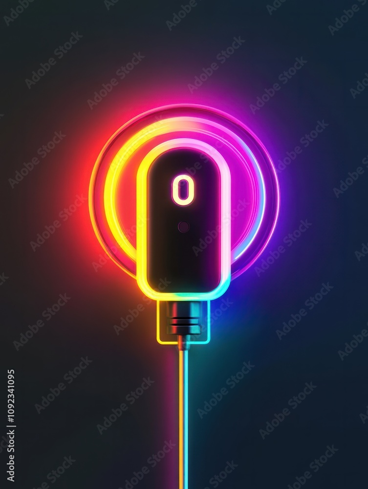 Aufkleber plug neon icon. elements of internet things set. simple icon for websites, web design, mobile app, i