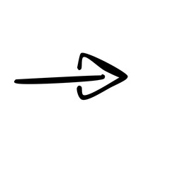 Hand drawn cute simple arrow sign icon
