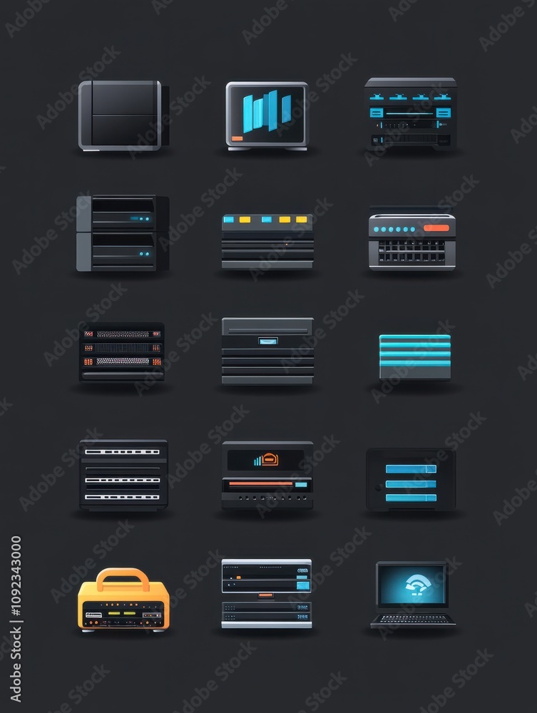 Aufkleber server icon. internet things icons universal set for web and mobile