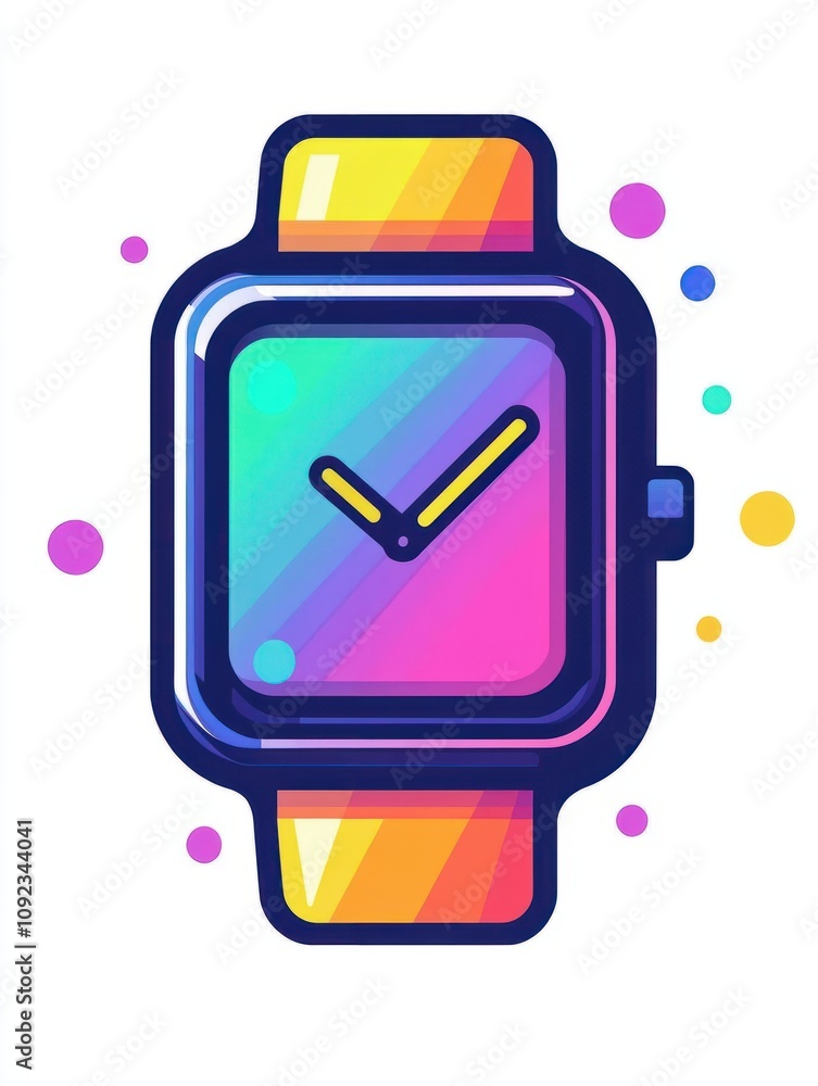 Poster smartwatch multi color style icon. simple thin line, outline of internet things icons for ui and ux,