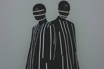 Fashion model showcasing futuristic fashion design, avant-garde couture in artistic photo shoot	