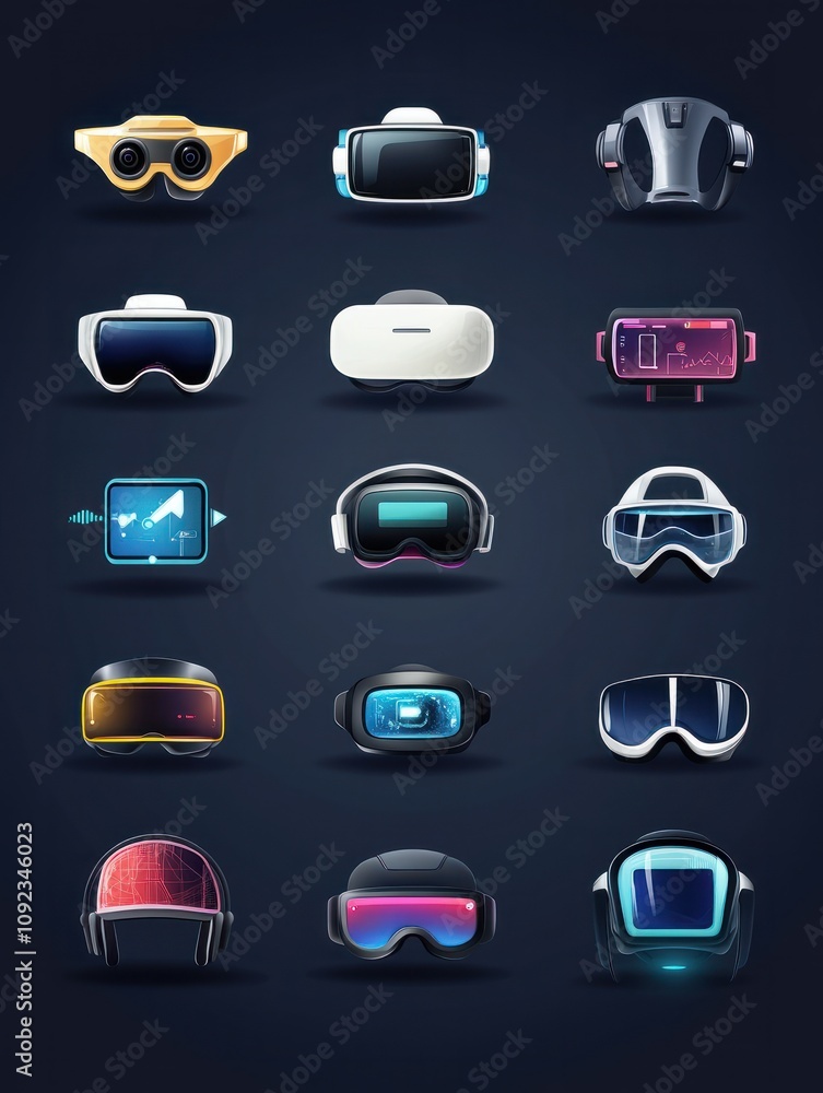 Poster virtual reality icon. internet things icons universal set for web and mobile