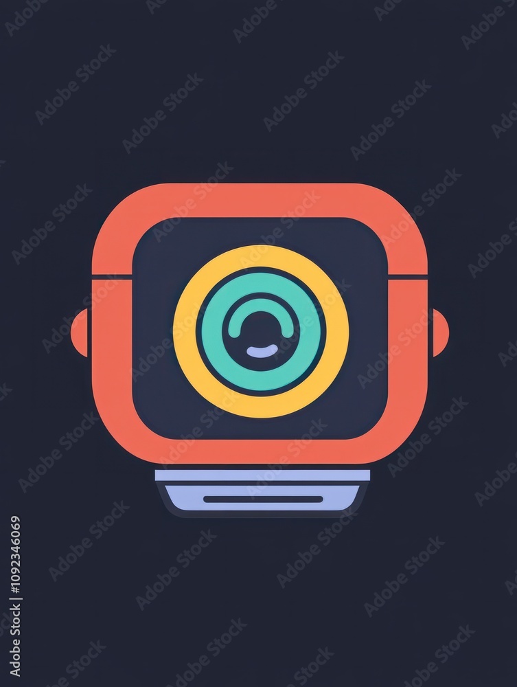Poster webcam multi color style icon. simple thin line, outline of internet things icons for ui and ux, web