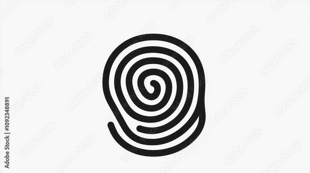 Aufkleber a glyph design icon depicting a fingerprint scan for high-security access.