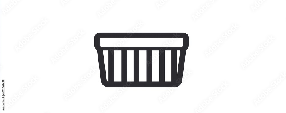 Poster line icon depicting a container for grocery items.