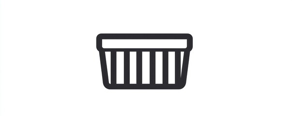 Line icon depicting a container for grocery items.