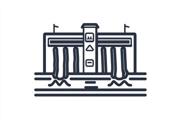 Glyph icon showing the structure of a hydroelectric dam.