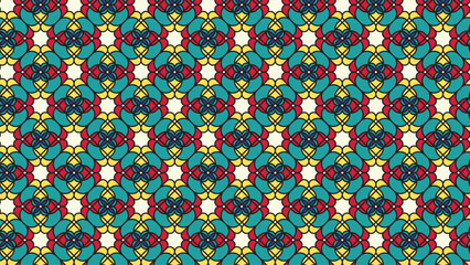 Modern vector abstract seamless geometric pattern with special color green and red