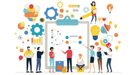 Teamwork, Innovation, and Collaborative Brainstorming: A Visual Representation of Creative Problem Solving and Strategic Planning