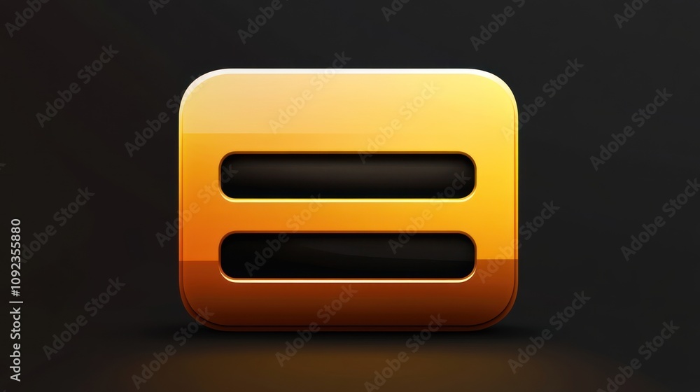 Poster golden square app icon with horizontal lines