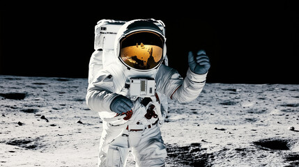 Groundbreaking moment of a futuristic moon mission emphasizing high-tech progress, cosmic discovery, and humanity’s drive for exploration, innovation, and colonization beyond Earth