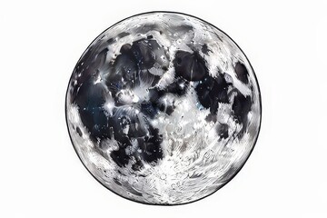 the AI Image Generator, shot of the moon isolated on a black