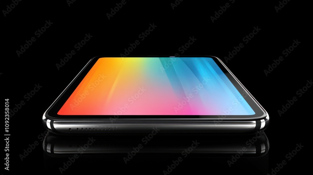 Aufkleber Sleek Smartphone Displaying Vibrant Rainbow Gradient