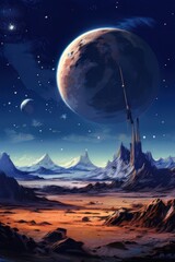 the AI Image Generator, landscape on an alien planet