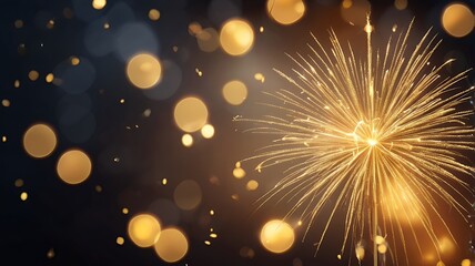 Fototapeta premium New Year, Christmas or Birthday Wishes Bokeh effect wallpaper illustration image.