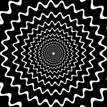 Concentric hypnotic spiral, geometric hypno swirl. Concentric hypnosis spiral, circular magic vector swirl, optical illusion or radial psychedelic twist motion background. Geometric hypnotic pattern
