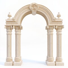 Naklejka premium Ornate classical stone archway with intricate sculptural details
