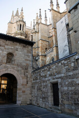 Obraz premium Catedral gótica de León situada en España.