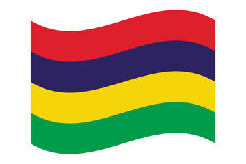 Obraz premium Flag of Mauritius. Mauritian national symbol in official colors. Template icon. Abstract vector background.