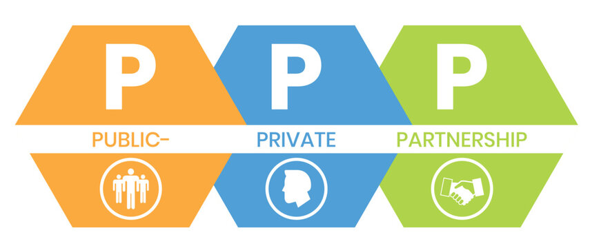 PPP - Public-private partnership acronym. business concept background. vector illustration concept with keywords and icons. lettering illustration with icons for web banner, flyer, landing page
