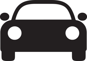 Simple black silhouette of a car icon, logo vector art illustration isolate on white background 