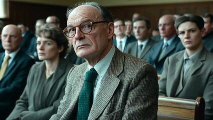 The scene depicts a courtroom setting