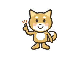 ポイントを説明するかわいい犬のイラスト