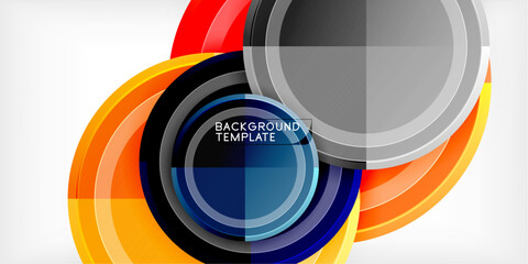 Obraz premium Minimal geometric abstract background. Circle triangle design