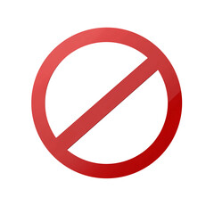 Obraz premium Minimalist Red Prohibition Sign on Transparent Background