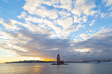 Sunset at the Maiden's Tower in Istanbul