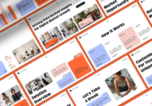 Orange Modern Financial Analyst for Digital Markets Presentation