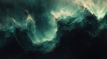Abstract representation of turbulent ocean waves.