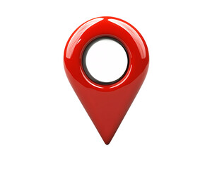 a red location pin with a white circle