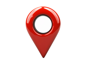 a red location pin with a white circle