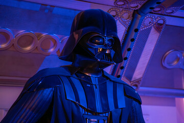 Fototapeta premium Darth Vader, Star Wars wax statue at the Niagara Falls Movieland Wax Museum. Niagara Falls, Canada - September 20, 2024.