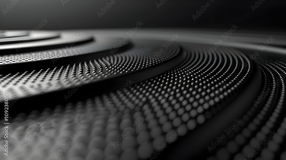 Poster abstract 3d dark grey circular pattern background