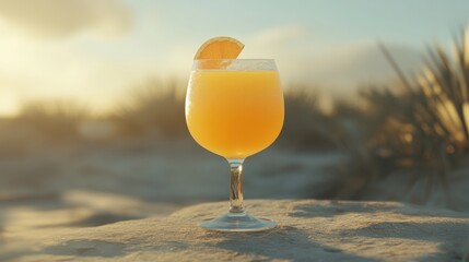 A citrusy orange spritz in a stemmed goblet: Placed on the digital