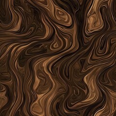 Fototapeta premium Seamless pattern of dark walnut wood grain with swirling textures