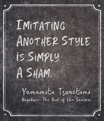 Imitating another Yamamoto Tsunetomo quote