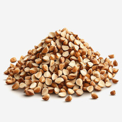 Fototapeta premium A Pile of Sunflower Seeds in a Natural Setting, Showcasing Their Unique Colors, Textures, and Shapes, Captured in a Minimalistic and Clean Composition for Intriguing Visual Appeal