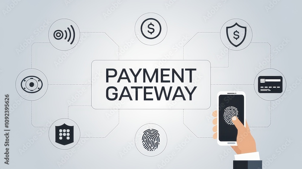 Poster secure mobile payment gateway with fingerprint authentication for contactless digital transactions o