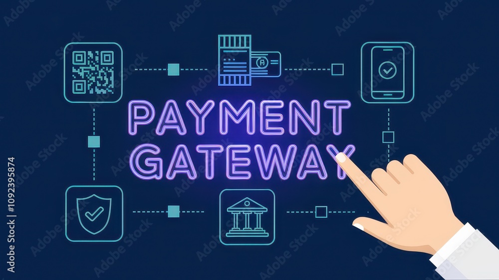 Poster innovative payment gateway system enabling secure and efficient digital transactions for modern busi