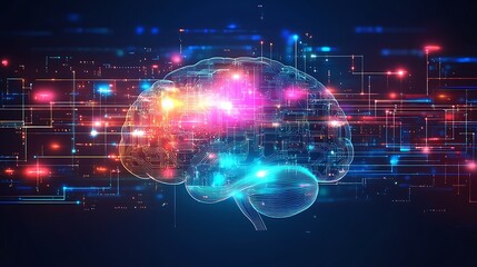 Obraz premium Exploring neural networks technology insights in digital science