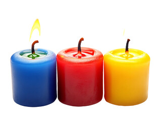 a group of colorful candles