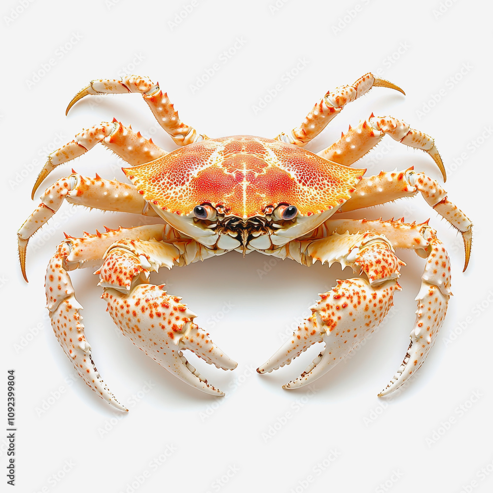 Aufkleber vibrant close-up of a live crab with detailed shell patterns and claws, showcasing the intricacies o