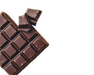 a chocolate bar with pieces of chocolate