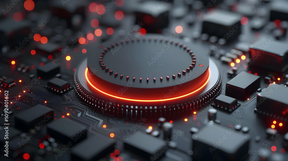Poster abstract 3d render of circuit board
