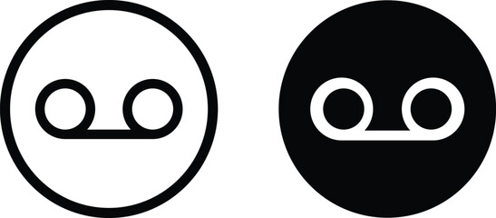 Fototapeta premium Voicemail Icon Outline and Silhouette, Voicemail Icon Set, Phone Message Icon, Voice Message Icon, Audio Mail Icon, Communication Icon